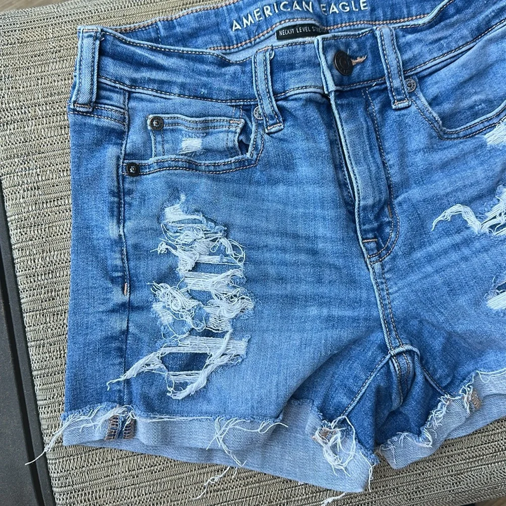 American Eagle Next Level Stretch Hi-Rise Denim Shorts